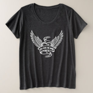 Vintages Herz mit Flügeln Große Größe T-Shirt