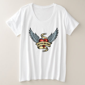 Vintages Herz mit Flügeln Große Größe T-Shirt