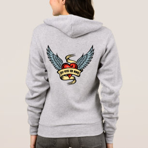 Vintages Herz mit Flügeln Hoodie