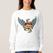 Vintages Herz mit Flügeln Sweatshirt (Vorderseite)