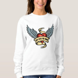 Vintages Herz mit Flügeln Sweatshirt