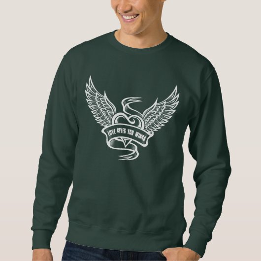 Vintages Herz mit Flügeln Sweatshirt (Vorderseite)