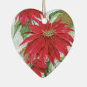 Vintages Herz Poinsettia Keramikornament (Rechts)
