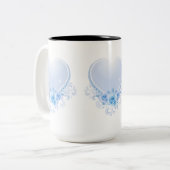 Vintages Herz und Rose Blau Zweifarbige Tasse (Vorderseite Links)