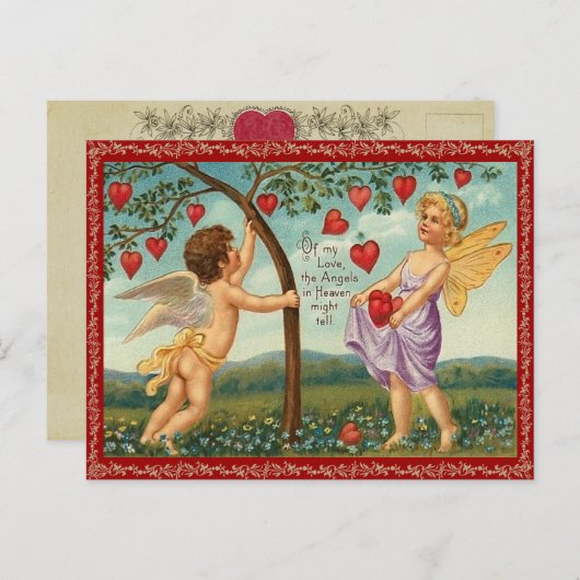Vintages Herz Valentine Postkarte (Vorne/Hinten)