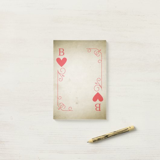 Vintages Herzass Post-it Klebezettel (Auf Schreibtisch)