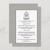 Vintages Herzbegleitmenü Menükarte (Vorne/Hinten)