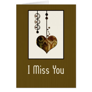 Vintages Herzdesign Einzigartig I Miss You Card