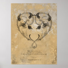 VINTAGES HERZEN DES 16. JAHRHUNDERTS W/ SCRIPTURE POSTER