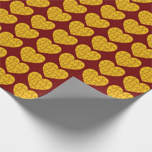 Vintages Herzform Jigsaw Puzzle Geschenkpapier (Ecke)