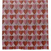 Vintages Herzmuster Duschvorhang (Vorderseite)