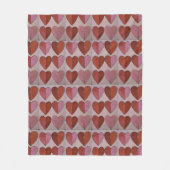 Vintages Herzmuster Fleecedecke (Vorderseite)