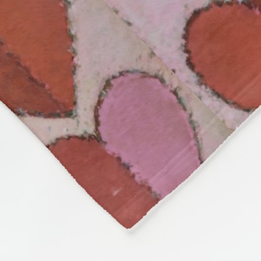 Vintages Herzmuster Fleecedecke (Ecke)