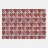 Vintages Herzmuster Geschenkpapier Set (Vorderseite 3)
