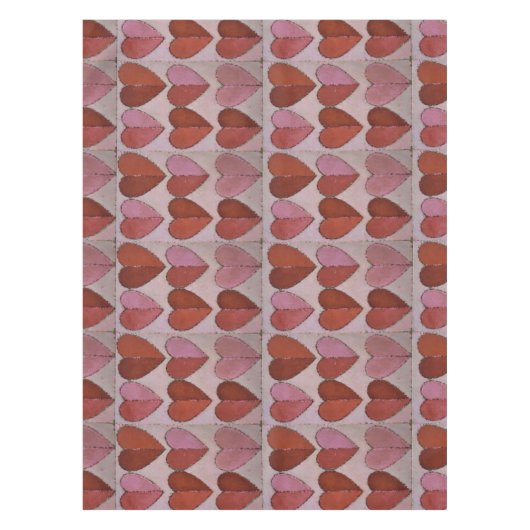 Vintages Herzmuster Tischdecke (Vorderseite)