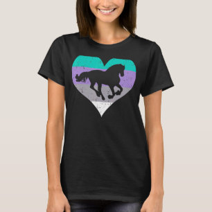 Vintages Herzpferd Reiten Reitsport Ristorante da T-Shirt