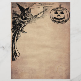 Vintages Hexe- und Kürbisklotz-Schriftbuch