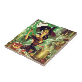 Vintages HexenHalloween-Button Fliese (Seite)