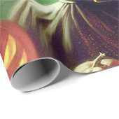 Vintages HexenHalloween-Button Geschenkpapier (Rolleneckpunkt)
