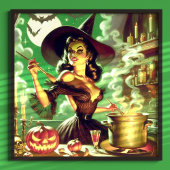 Vintages HexenHalloween-Button Poster