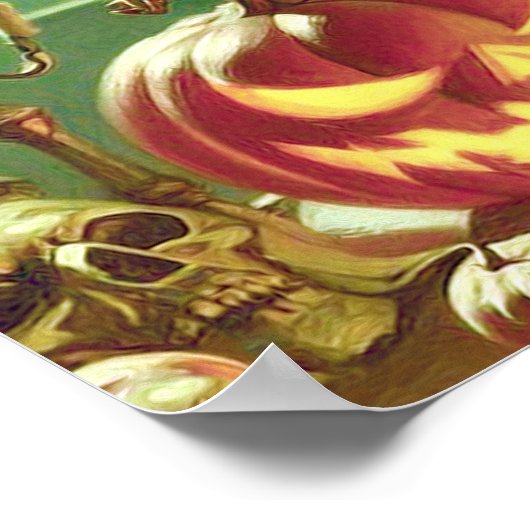 Vintages HexenHalloween-Button Poster (Ecke)