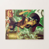 Vintages HexenHalloween-Button Puzzle (Horizontal)