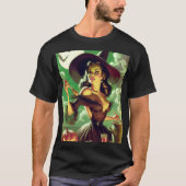 Vintages HexenHalloween-Button T-Shirt (Vorderseite)
