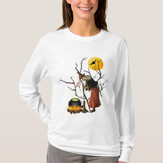 Vintages HexenHalloween-Sweatshirt T-Shirt (Vorderseite)