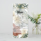 Vintages Hibiskus-Hochzeitsmenü für Ananas Menükarte (Stehend Vorderseite)