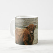 VINTAGES HIGHLAND CATTLE COW FOTO KAFFEETASSE (Vorderseite Links)