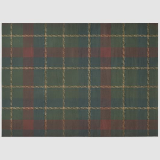Vintages Highland Tartan Kariertes Weihnachtsdekou Seidenpapier (Vorderseite)