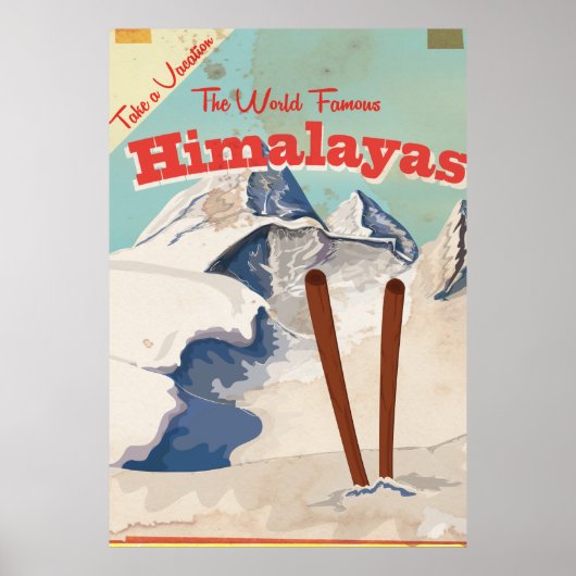 Vintages Himalayas Reiseposter Poster (Vorne)