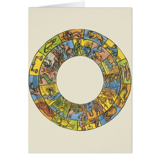 Vintages Himmelsrad, astrologisches Zodiakrad (Vorne)