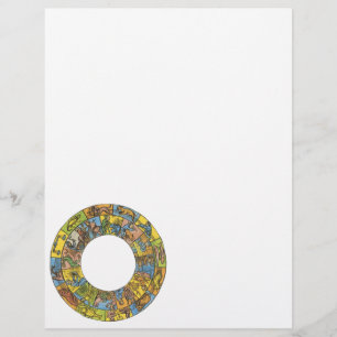 Vintages Himmelsrad, astrologisches Zodiakrad Flyer