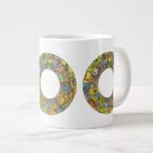 Vintages Himmelsrad, astrologisches Zodiakrad Jumbo-Tasse (Vorderseite Rechts)