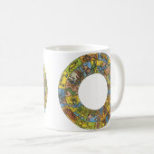 Vintages Himmelsrad, astrologisches Zodiakrad Kaffeetasse (VorderseiteRechts)