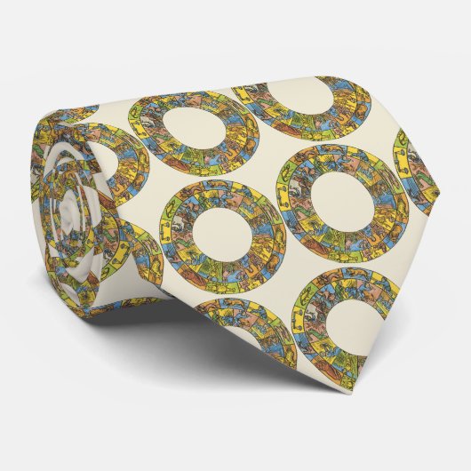 Vintages Himmelsrad, astrologisches Zodiakrad Krawatte (Gerollt)