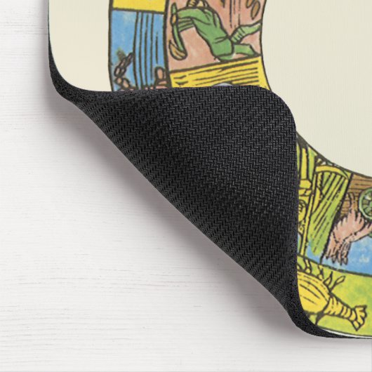 Vintages Himmelsrad, astrologisches Zodiakrad Mousepad (Ecke)