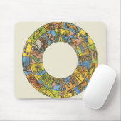 Vintages Himmelsrad, astrologisches Zodiakrad Mousepad (Mit Mouse)