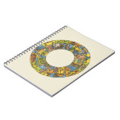 Vintages Himmelsrad, astrologisches Zodiakrad Notizblock (Linke Seite)