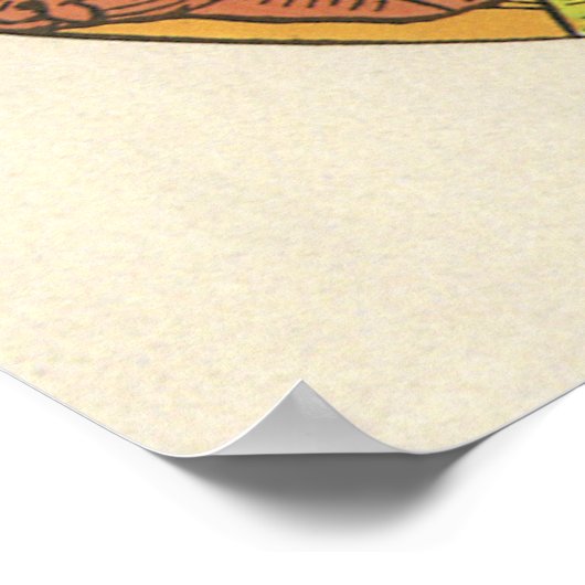 Vintages Himmelsrad, astrologisches Zodiakrad Poster (Ecke)