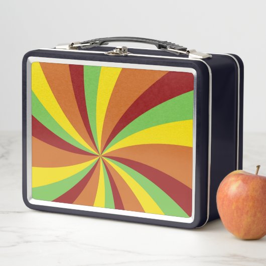 Vintages Hippie Retro Style Wirbel Muster Metall Brotdose (Beispiel)