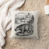 Vintages Hippopotamus-Baby-personalisiertes Retro Kissen (Decke)