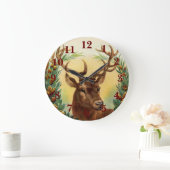 Vintages Hirsch Große Wanduhr (Zuhause)