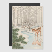 Vintages Hirsch in der Schneeschuhkarte Magnetkarte (Vorne/Hinten)