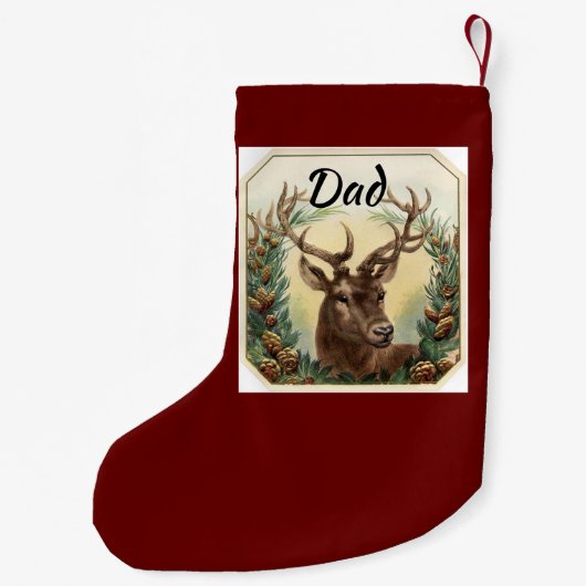 Vintages Hirsch Kleiner Weihnachtsstrumpf (Rückseite)