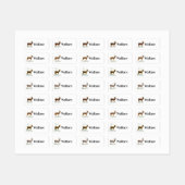 Vintages Hirsch mit Ihrem Namen Etiketten (Blatt)