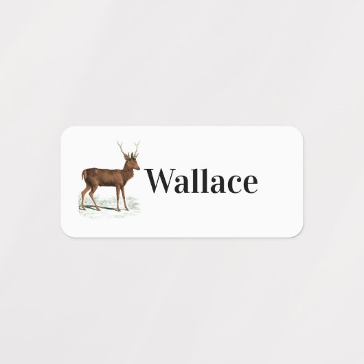 Vintages Hirsch mit Ihrem Namen Etiketten (Design 1)