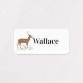 Vintages Hirsch mit Ihrem Namen Etiketten (Design 2)