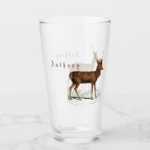 Vintages Hirsch Personalisiert Glas (Vorderseite)